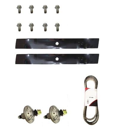 Aic Replacement Parts Deck Rebuild Kit Spindles Blades Belt Fits John Deere 42 LA115 100 Series KT-LAS20-0021